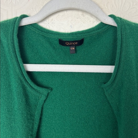 Quince 100% Cashmere Emerald Green Open Cardigan Wrap Dolman Sleeves Sweater - Picture 5 of 7
